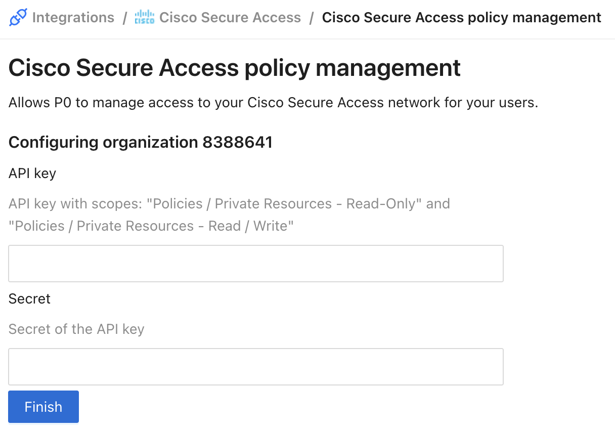 Cisco Secure Access policy management configuration