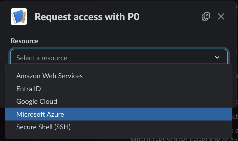 P0 Security Microsoft Azure Just In Time Resource Select
