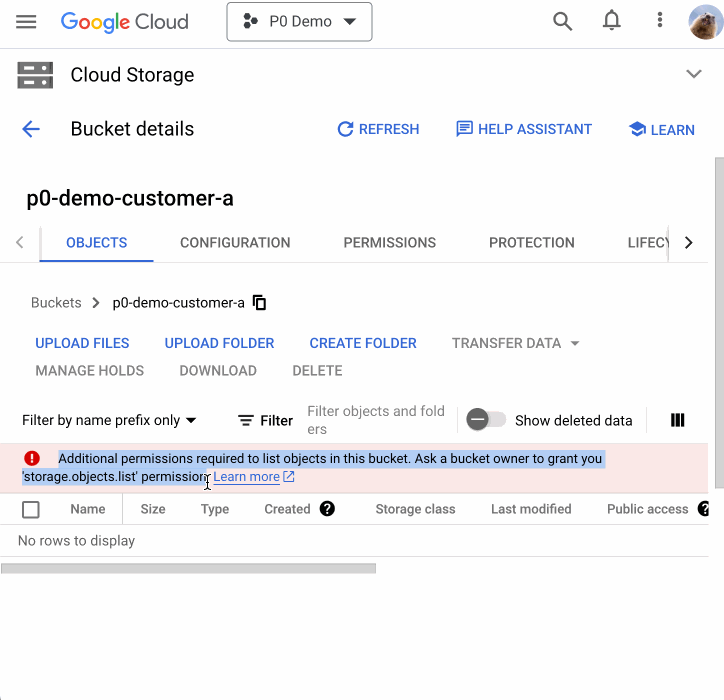 Animated demo of a just-in-time access request flow using the /p0 request Slack command, showing request, approval, and access grant