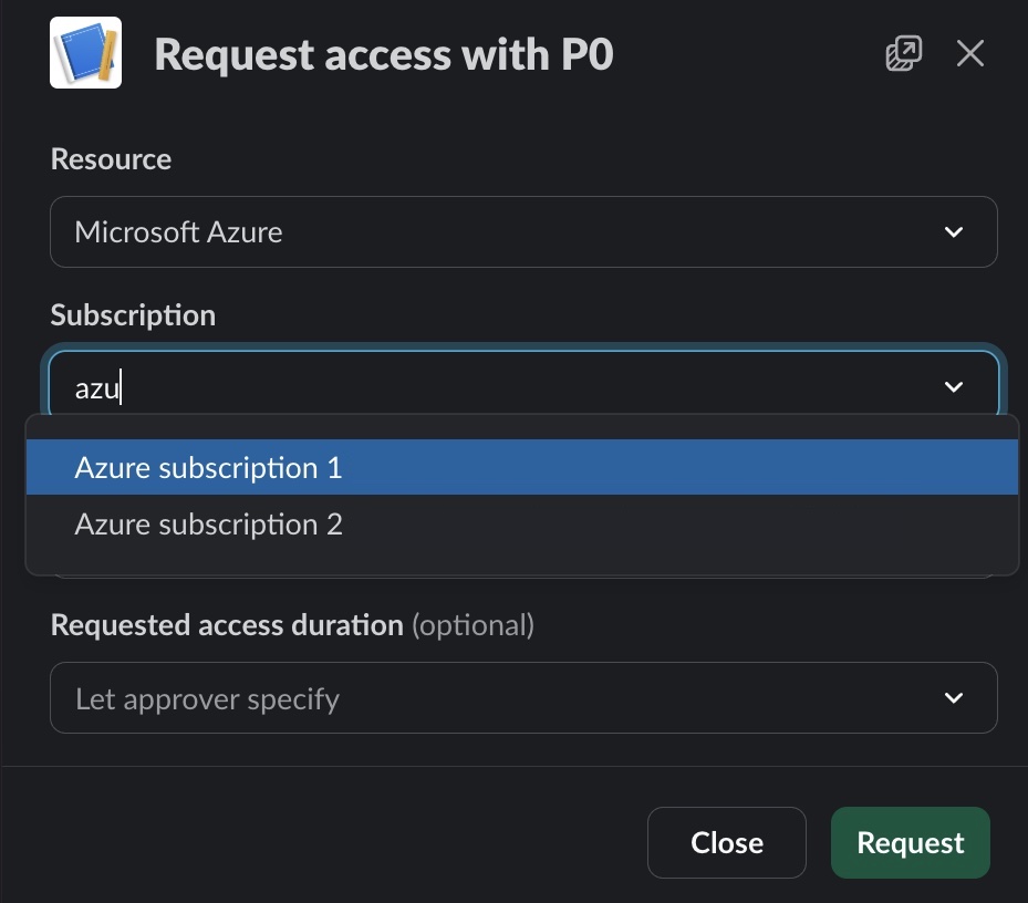 P0 Security Microsoft Azure Just In Time Subscription Select